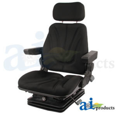 A & I PRODUCTS Seat, F10 Series, Air Suspension / Armrest / Headrest / Black Cloth 17.5" x17.5" x17.5" A-F10A260